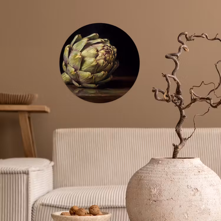 Wallpaper Circle - Artichoke - Food - Classic - Artichok - Eten - Klassiek Wandcirkel behangsticker klein