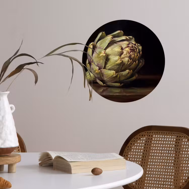 Wallpaper Circle - Artichoke - Food - Classic - Artichok - Eten - Klassiek Wandcirkel behangsticker klein