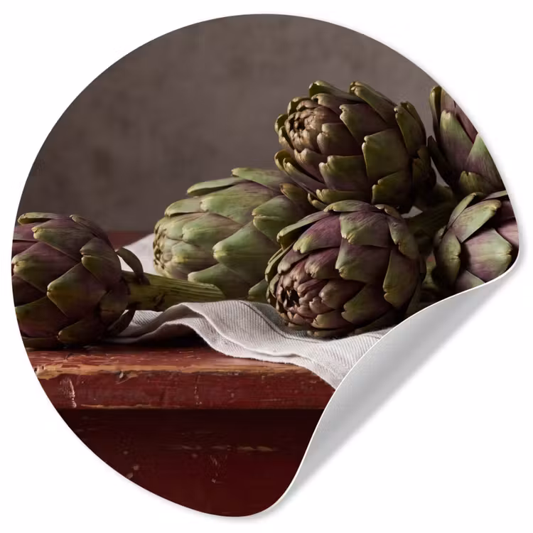 Wallpaper Circle - Artichoke - Food - Rustic - Artisjok - Eten - Rustiek Wandcirkel behangsticker klein