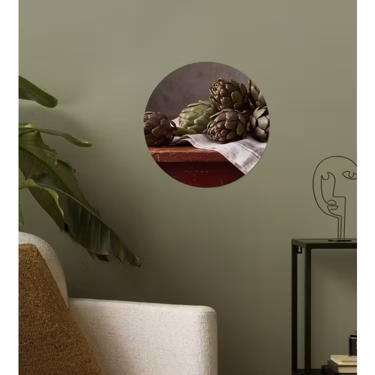 Wallpaper Circle - Artichoke - Food - Rustic - Artisjok - Eten - Rustiek Wandcirkel behangsticker klein