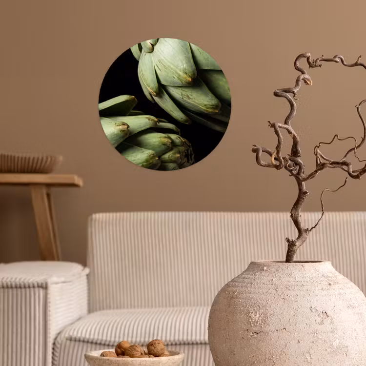 Wallpaper Circle - Artichoke - Green - Food - Artisjok - Groen - Eten Wandcirkel behangsticker klein
