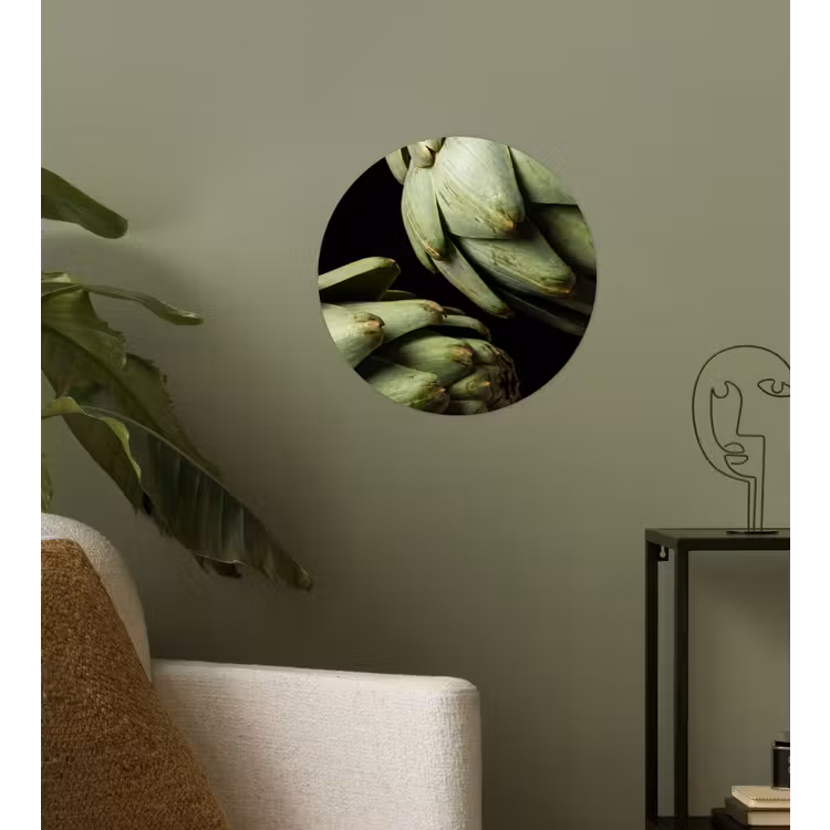Wallpaper Circle - Artichoke - Green - Food - Artisjok - Groen - Eten Wandcirkel behangsticker klein