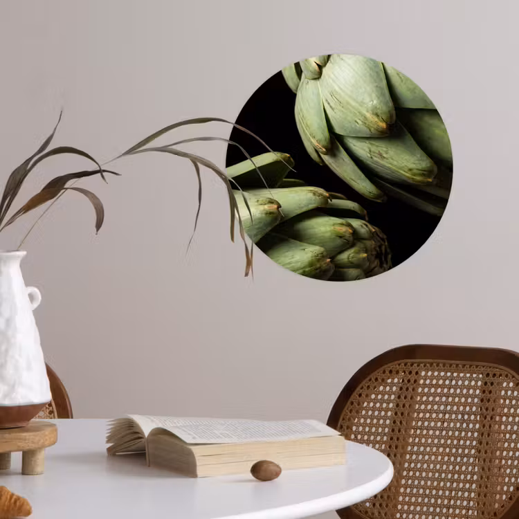 Wallpaper Circle - Artichoke - Green - Food - Artisjok - Groen - Eten Wandcirkel behangsticker klein