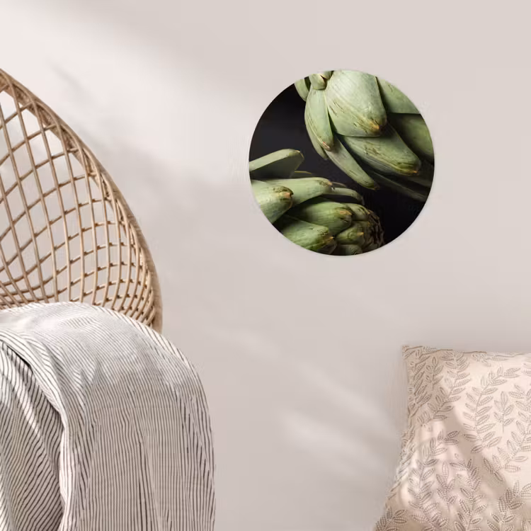 Wallpaper Circle - Artichoke - Green - Food - Artisjok - Groen - Eten Wandcirkel behangsticker klein