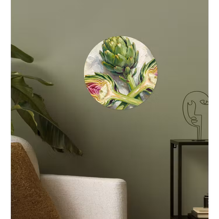 Wallpaper Circle - Artichoke - Lemon - Food - Artisjok - Citroen - Eten Wandcirkel behangsticker klein