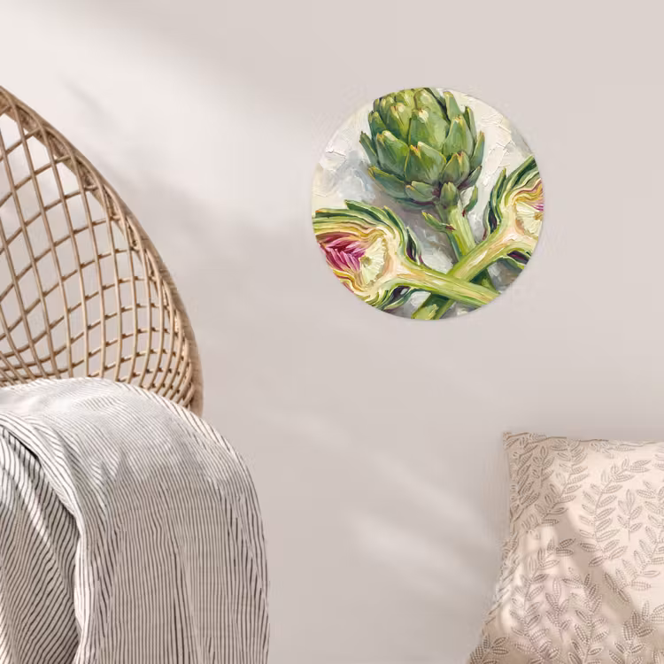 Wallpaper Circle - Artichoke - Lemon - Food - Artisjok - Citroen - Eten Wandcirkel behangsticker klein