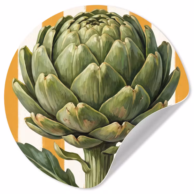 Wallpaper Circle - Artichoke - Modern - Vegetable - Artisjok - Modern - Groente Wandcirkel behangsticker klein