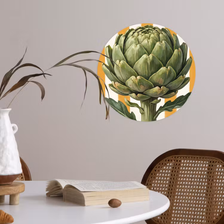 Wallpaper Circle - Artichoke - Modern - Vegetable - Artisjok - Modern - Groente Wandcirkel behangsticker klein