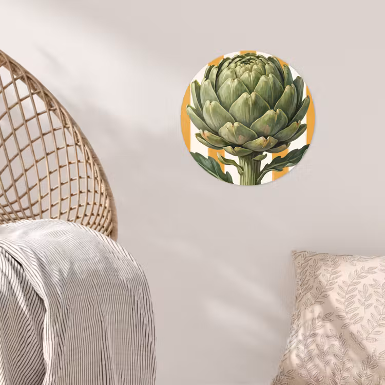 Wallpaper Circle - Artichoke - Modern - Vegetable - Artisjok - Modern - Groente Wandcirkel behangsticker klein