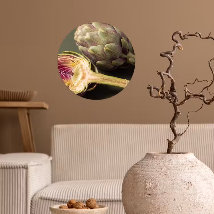 Wallpaper Circle - Artichoke - Purple - Food - Artisjok - Paars - Voedsel Wandcirkel behangsticker klein