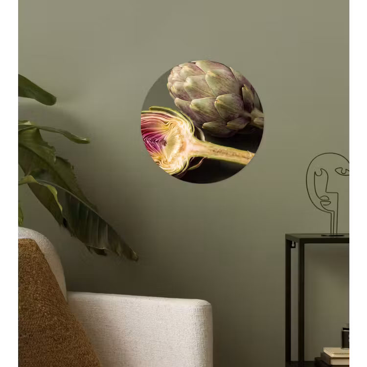 Wallpaper Circle - Artichoke - Purple - Food - Artisjok - Paars - Voedsel Wandcirkel behangsticker klein