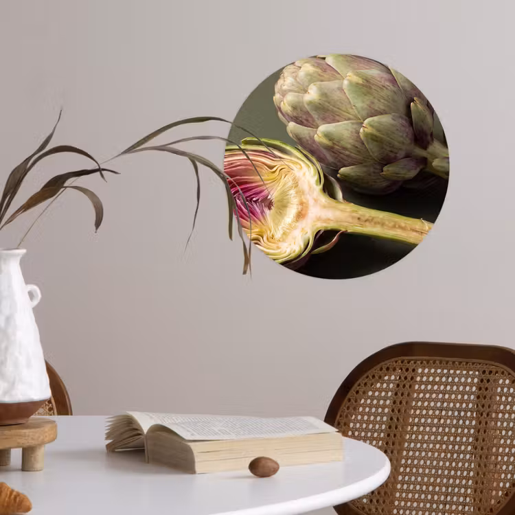 Wallpaper Circle - Artichoke - Purple - Food - Artisjok - Paars - Voedsel Wandcirkel behangsticker klein