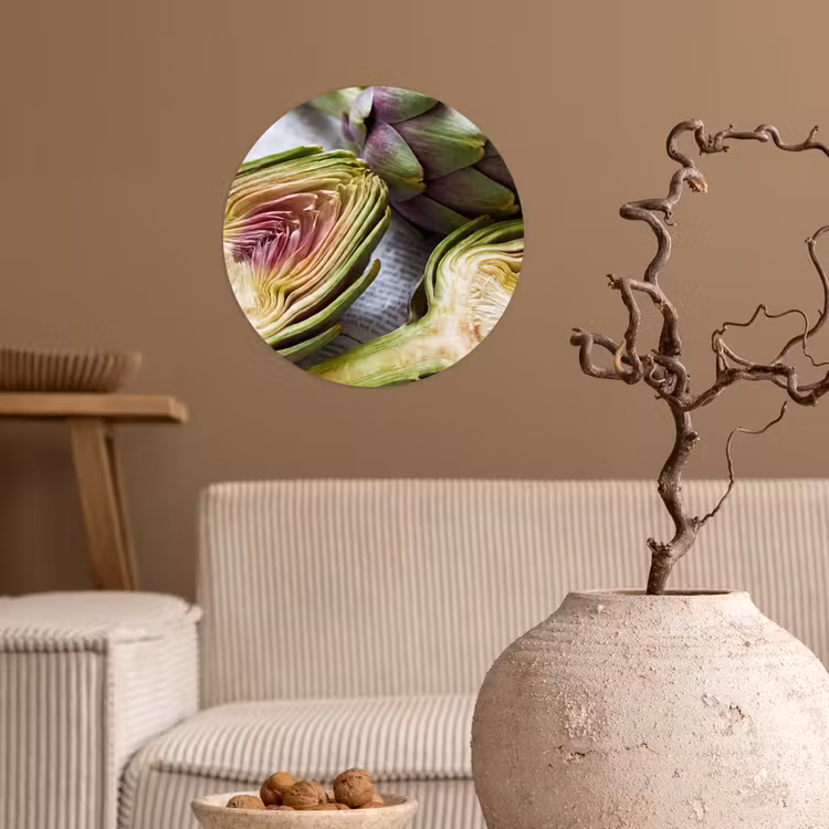 Wallpaper Circle - Artichoke - Sliced - Food - Artisjok - Doorgesneden - Eten Wandcirkel behangsticker klein