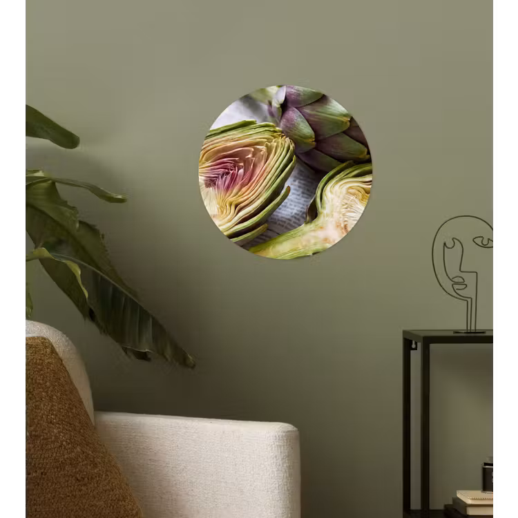 Wallpaper Circle - Artichoke - Sliced - Food - Artisjok - Doorgesneden - Eten Wandcirkel behangsticker klein