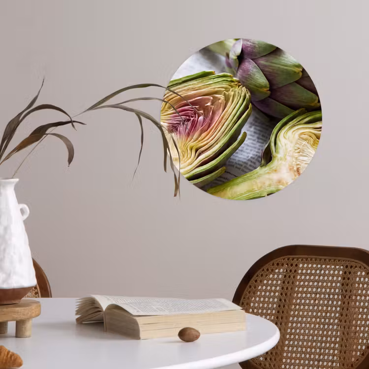 Wallpaper Circle - Artichoke - Sliced - Food - Artisjok - Doorgesneden - Eten Wandcirkel behangsticker klein
