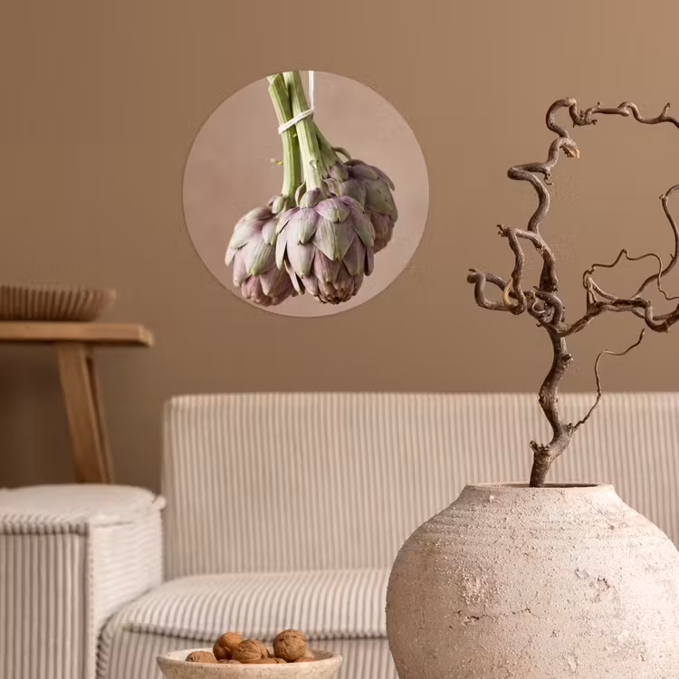 Wallpaper Circle - Artichokes - Hanging - Vegetables - Artisjokken - Hangend - Groenten Wandcirkel behangsticker klein