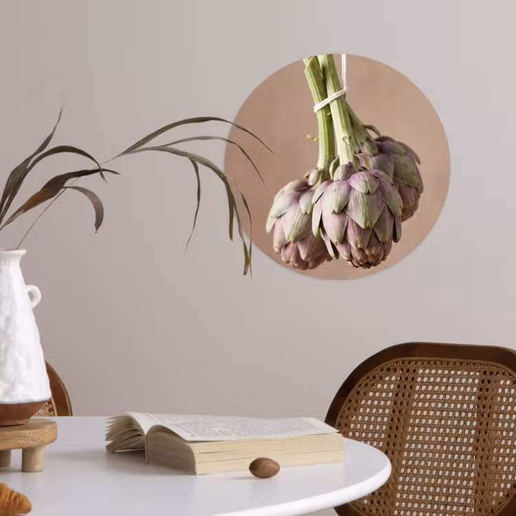 Wallpaper Circle - Artichokes - Hanging - Vegetables - Artisjokken - Hangend - Groenten Wandcirkel behangsticker klein