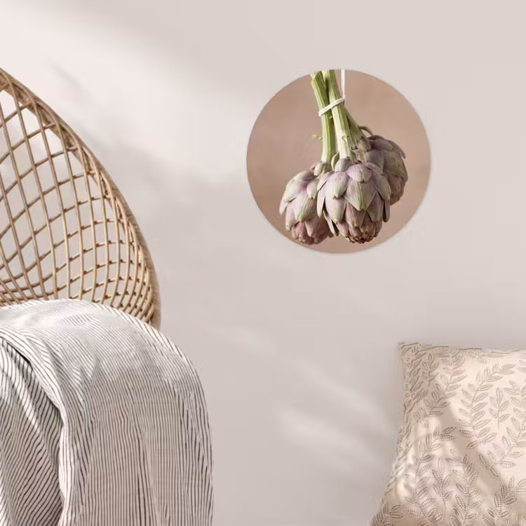Wallpaper Circle - Artichokes - Hanging - Vegetables - Artisjokken - Hangend - Groenten Wandcirkel behangsticker klein