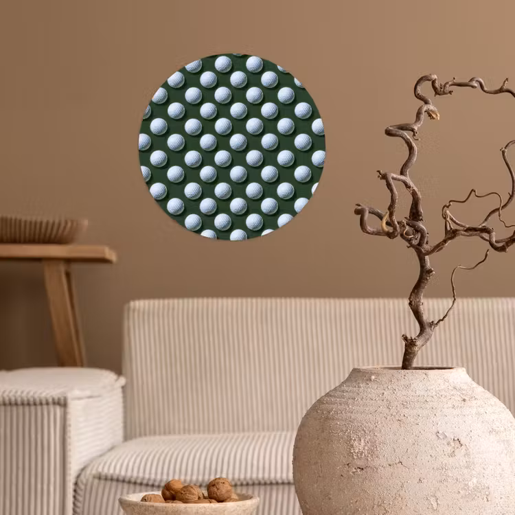 Ballen - Golf - Groen Wandcirkel behangsticker klein 186 -sfeer1