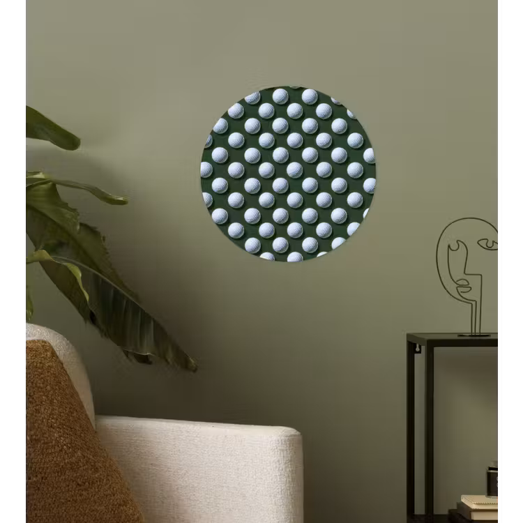 Ballen - Golf - Groen Wandcirkel behangsticker klein 186 -sfeer2