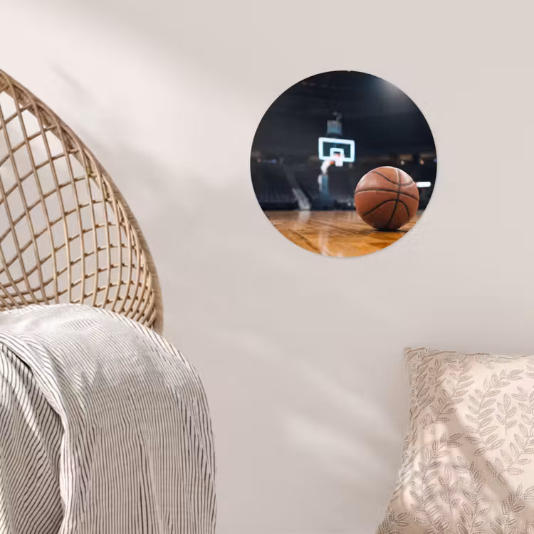 Basketbal - Arena - Sport Wandcirkel behangsticker klein -sfeer4