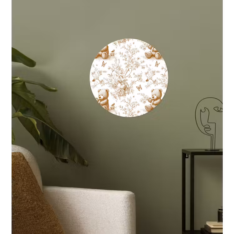 Beer - Tijdloos - Bruin Wandcirkel behangsticker klein 186 -sfeer2