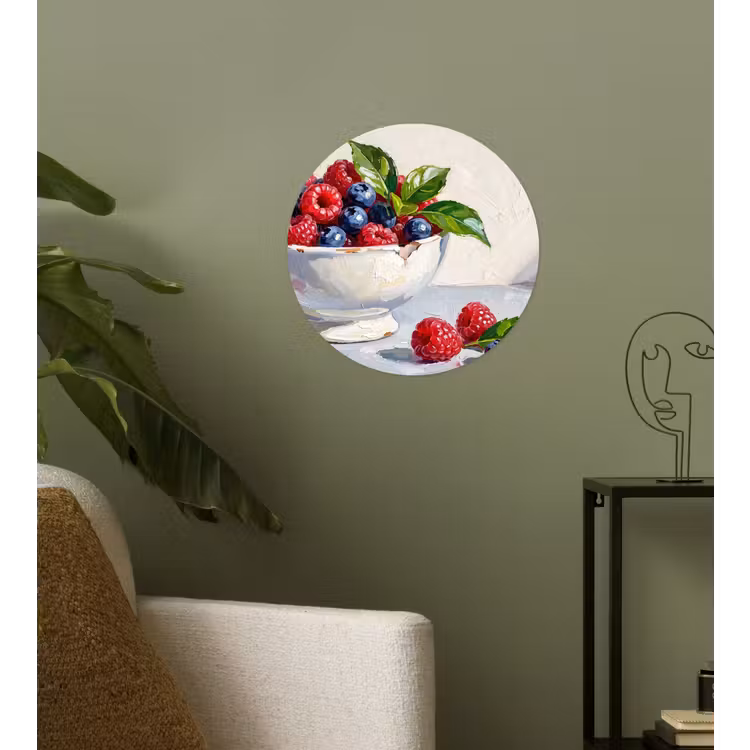 Wallpaper Circle - Berries - Bowl - Food - Bessen - Kom - Eten Wandcirkel behangsticker klein