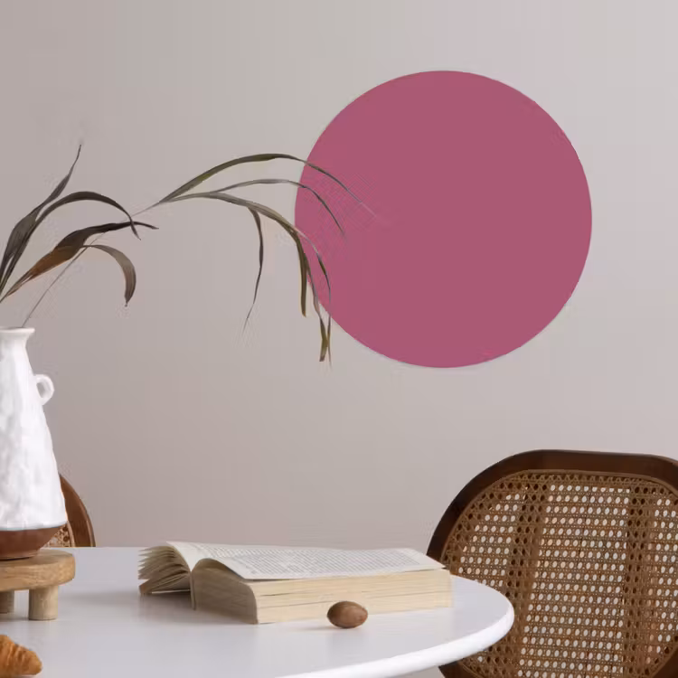 Berry - Roze -Pink Wandcirkel behangsticker klein 186 -sfeer3