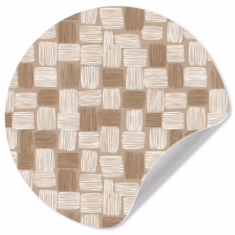 Blok - Patroon - Bruin Wandcirkel behangsticker klein 186 -3d