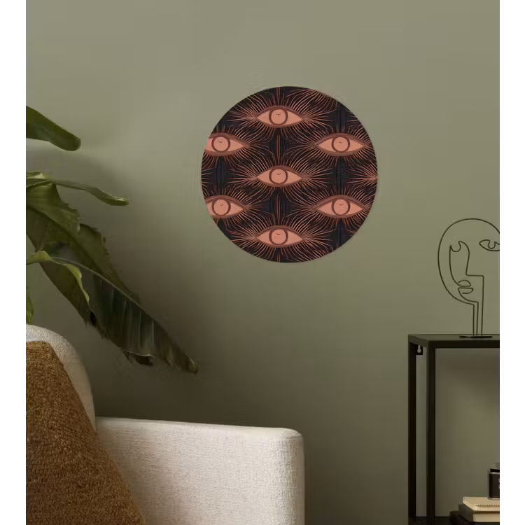 Boheems - Oog - Bruin Wandcirkel behangsticker klein 186 -sfeer2