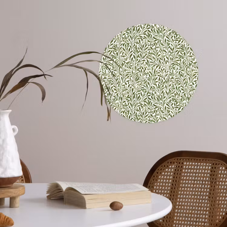 Botanisch - Takken - Groen Wandcirkel behangsticker klein 186 -sfeer3