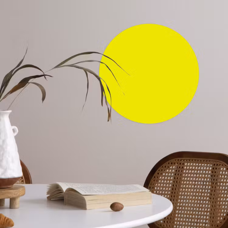 Bright - Canary - Geel Wandcirkel behangsticker klein 186 -sfeer3