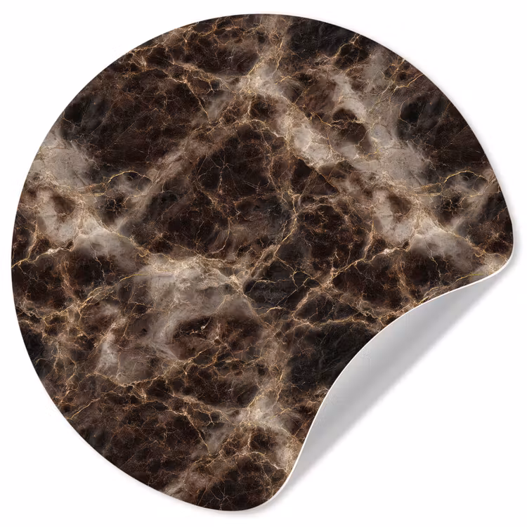 Bruin - Goud - Marmer Wandcirkel behangsticker klein 186 -3d