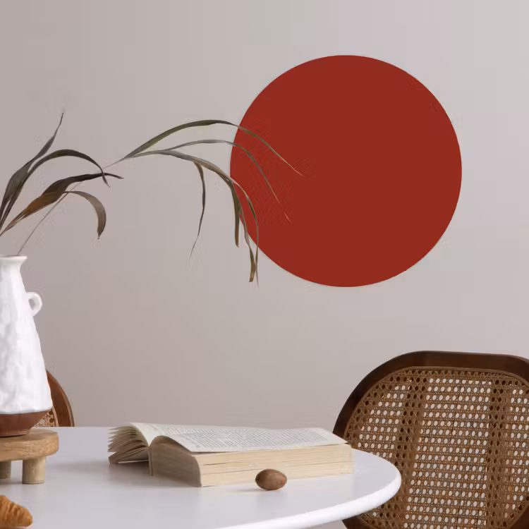 Burnt - Copper - Rood Wandcirkel behangsticker klein 186 -sfeer3