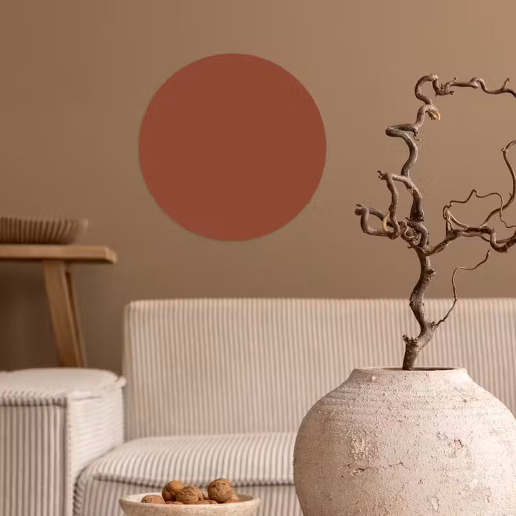 Burnt - Mahogany - Terracotta Wandcirkel behangsticker klein 186 -sfeer1