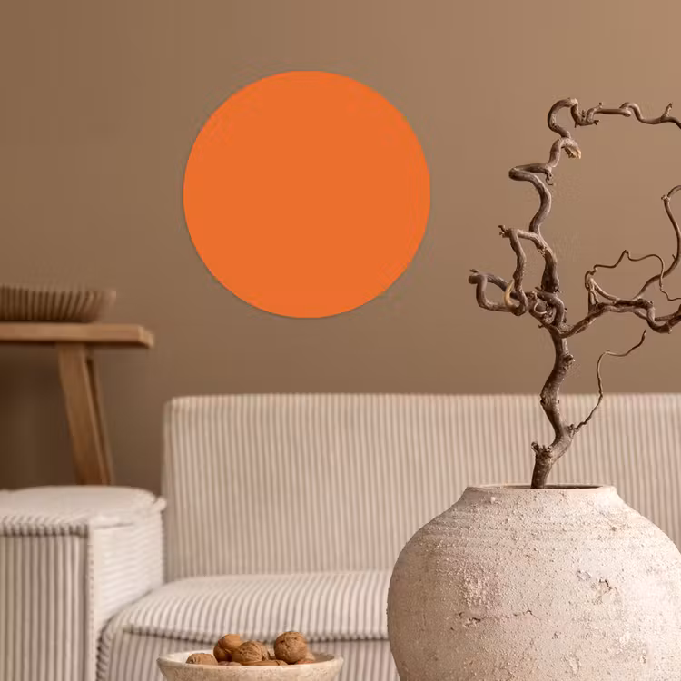 Burnt - Sienna - Oranje Wandcirkel behangsticker klein 186 -sfeer1