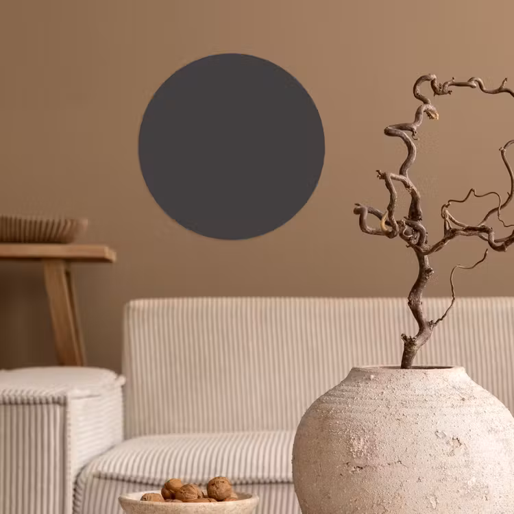 Charcoal - Grijs- Grey Wandcirkel behangsticker klein 186 -sfeer1