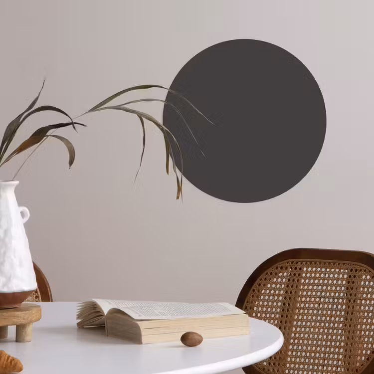 Charcoal - Grijs- Grey Wandcirkel behangsticker klein 186 -sfeer3