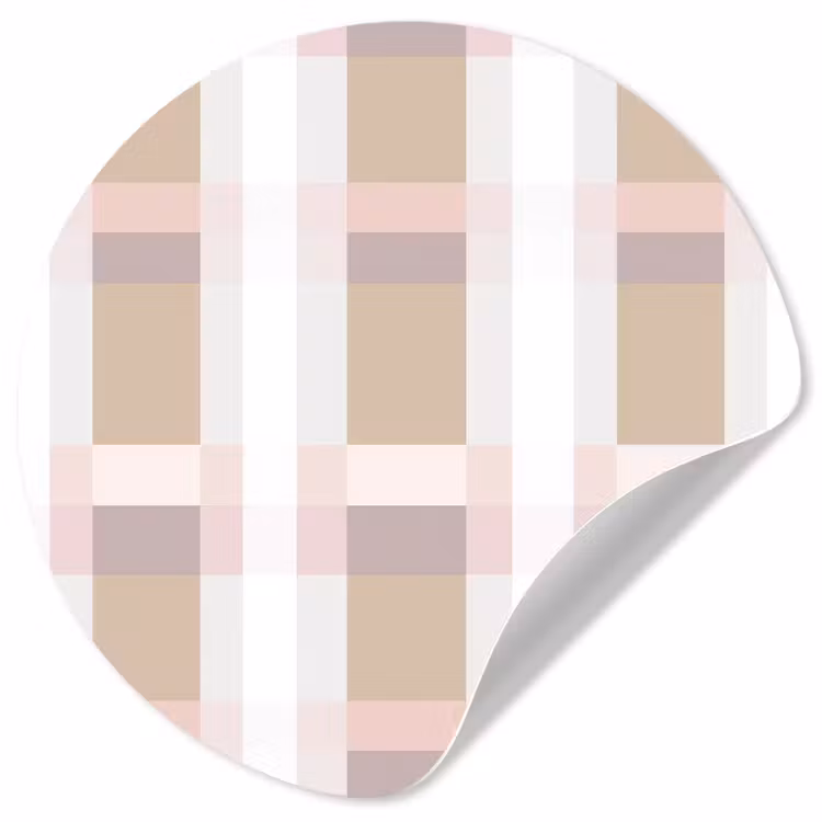 Ruitpatroon - Aardetinten - Minimalistisch Wandcirkel behangsticker klein 186 -3d