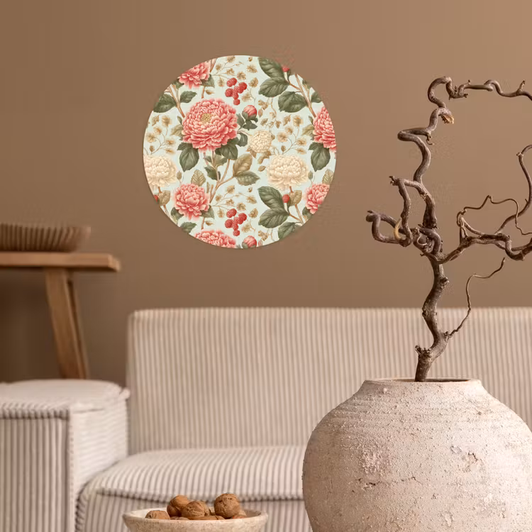 Klassiek - Botanisch - Veelkleurig Wandcirkel behangsticker klein 186 -sfeer1