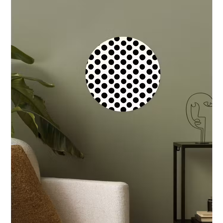 Klassiek - Stippen - Zwart Wandcirkel behangsticker klein 186 -sfeer2
