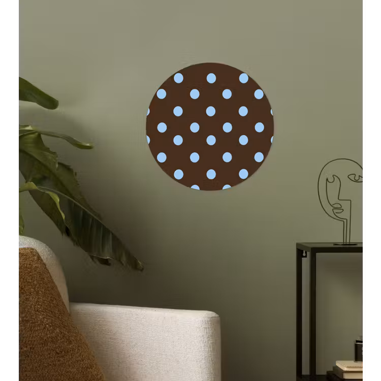 Klassiek - Stippen - Bruin Wandcirkel behangsticker klein 186 -sfeer2