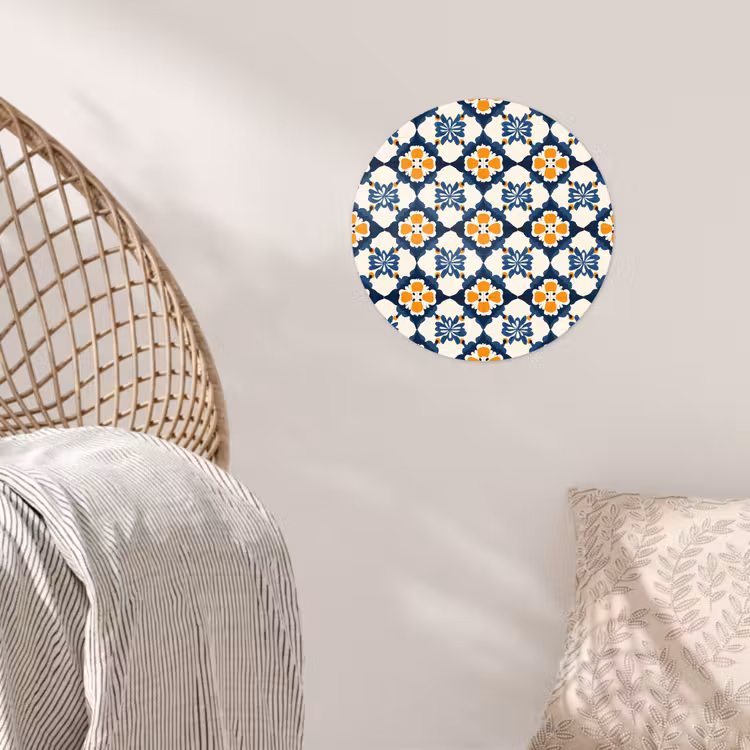 Klassiek - Geometrisch - Blauw Wandcirkel behangsticker klein 186 -sfeer4