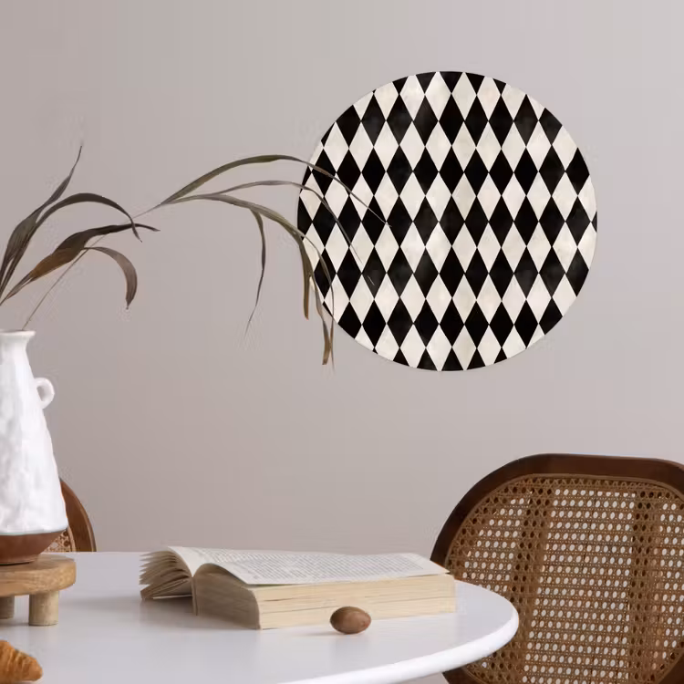 Klassiek - Patroon - Zwart Wandcirkel behangsticker klein 186 -sfeer3