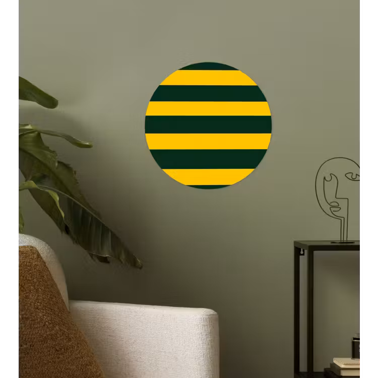 Klassiek - Strepen - Groen Wandcirkel behangsticker klein 186 -sfeer2