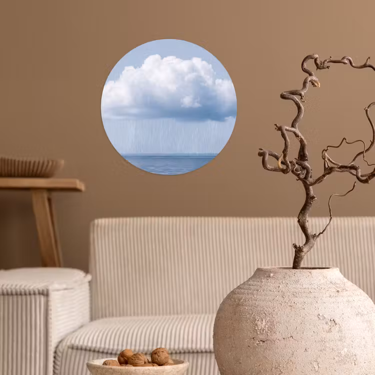 Wallpaper Circle - Cloud - Rain - Nature - Wolk - Regen - Natuur Wandcirkel behangsticker klein