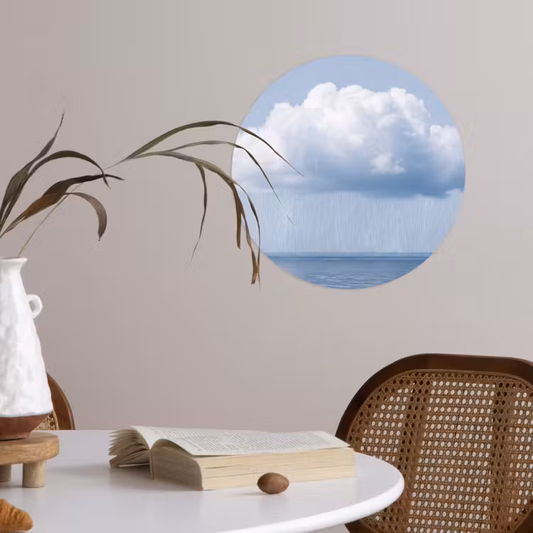 Wallpaper Circle - Cloud - Rain - Nature - Wolk - Regen - Natuur Wandcirkel behangsticker klein