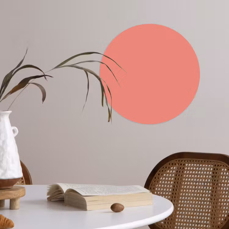 Coral - Reef - Rood Wandcirkel behangsticker klein 186 -sfeer3