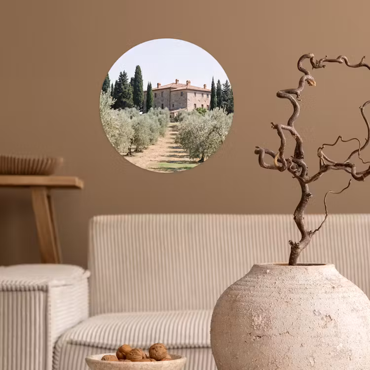 Wallpaper Circle - Country house - olive tree - orchard - Landhuis - olijfboom - gaard Wandcirkel behangsticker klein