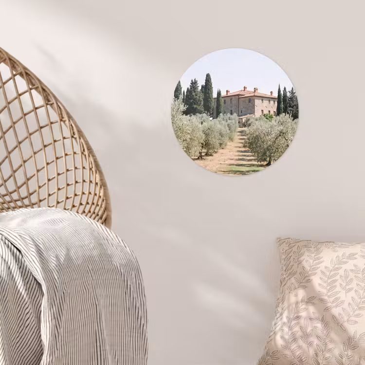 Wallpaper Circle - Country house - olive tree - orchard - Landhuis - olijfboom - gaard Wandcirkel behangsticker klein